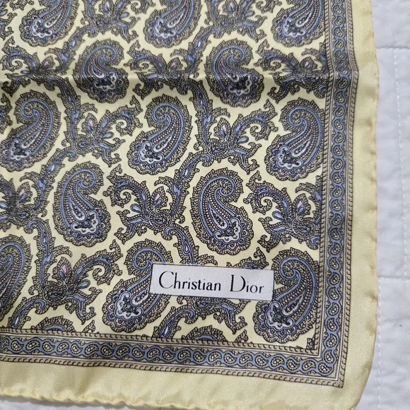 Paisley Silk Scarf by Dior - Black and Gold - Picture 4 of 5